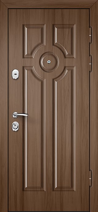 Филенчатая железная входная дверь для стильного интерьера прихожей №10
